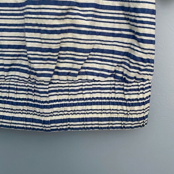 J. Crew Stripped Seersucker Short Sleeve Blouse size 10 - Picture 3 of 6